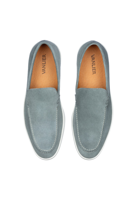 Grijs blauw suède Lugano loafer