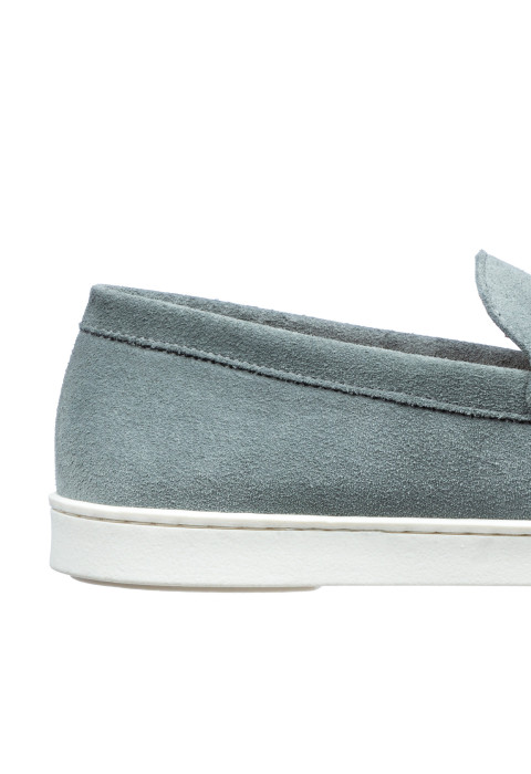 Grijs blauw suède Lugano loafer