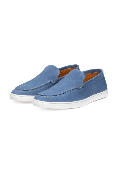 Blauw suède Lugano loafer