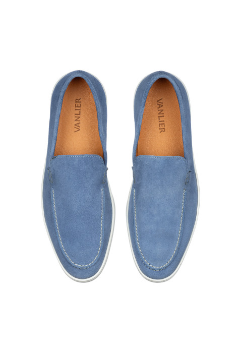 Blauw suède Lugano loafer