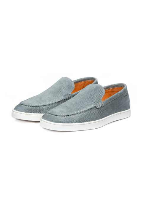 Grijs blauw suède Lugano loafer