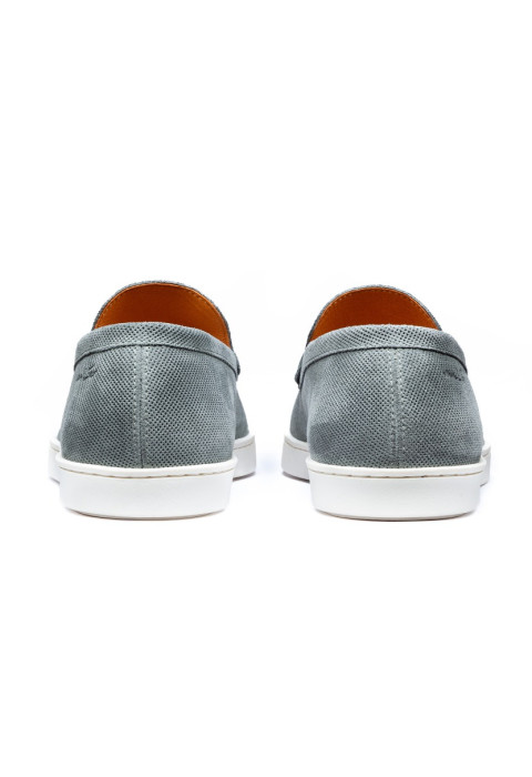 Grijs blauw suède Lugano loafer