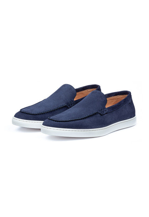 Blauw suède Lugano loafer