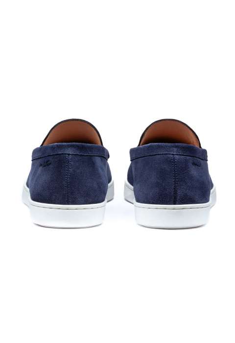 Blauw suède Lugano loafer