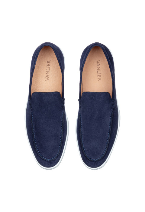 Blauw suède Lugano loafer