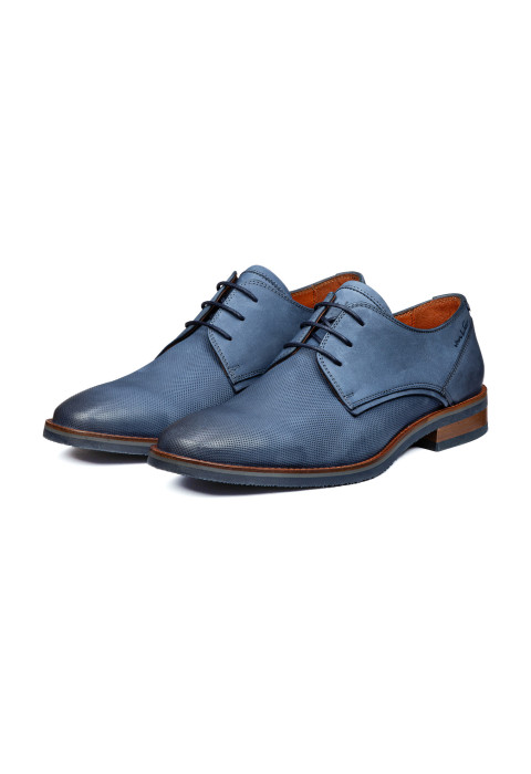 Blauw nubuck Amalfi veterschoen