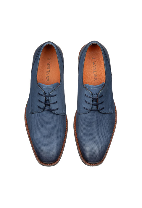 Blauw nubuck Amalfi veterschoen