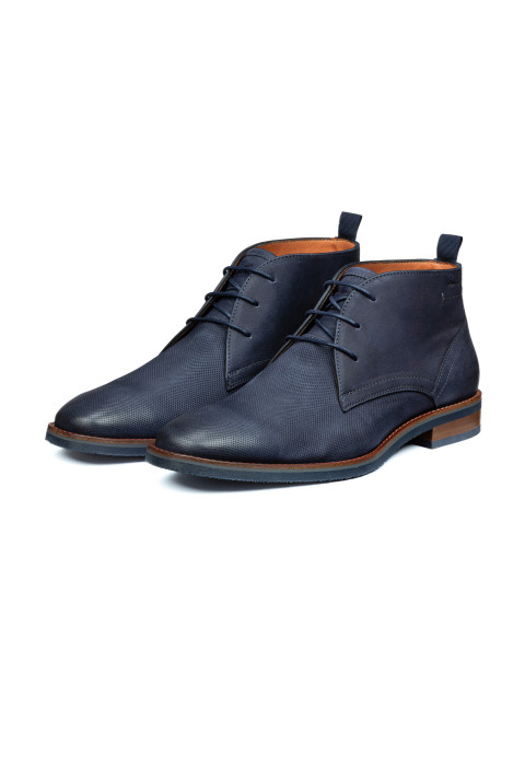 Navy nubuck Amalfi halfhoge veterschoen