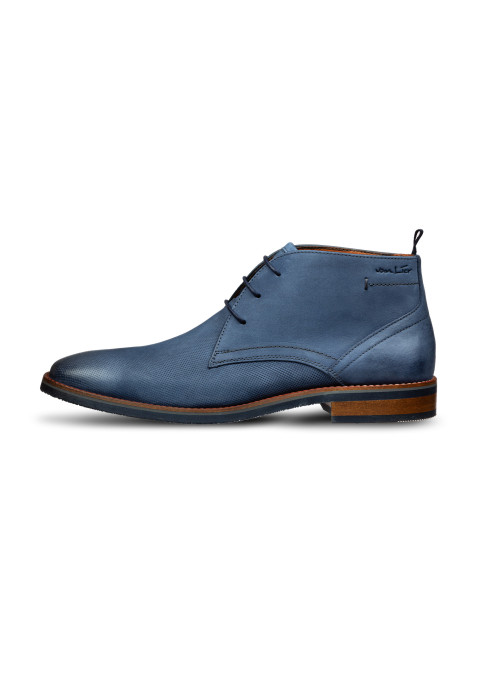 Blauw nubuck Amalfi halfhoge veterschoen