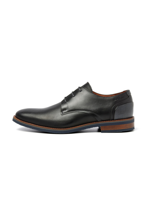 Zwart gladleren Amalfi veterschoen
