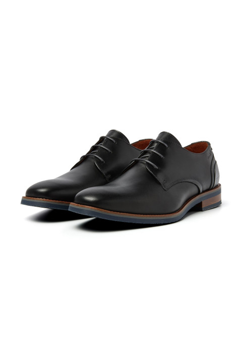 Zwart gladleren Amalfi veterschoen