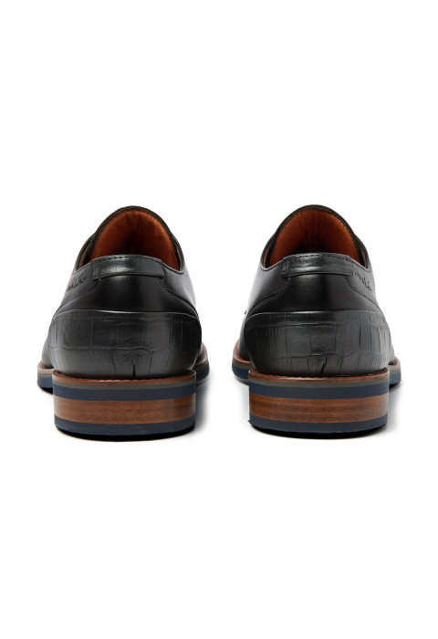 Zwart gladleren Amalfi veterschoen