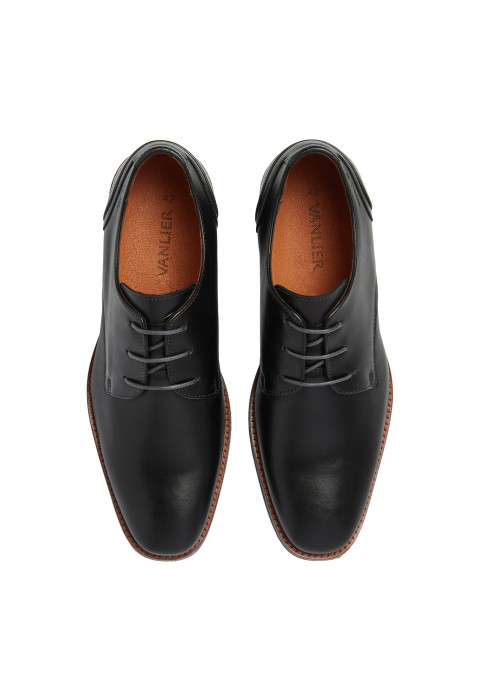 Zwart gladleren Amalfi veterschoen