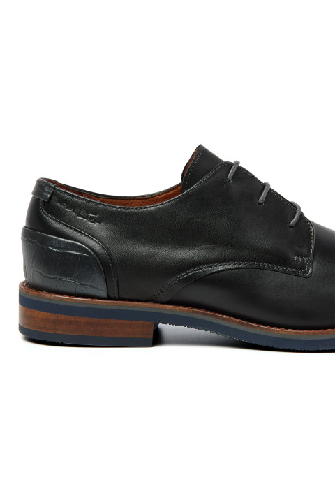 Zwart gladleren Amalfi veterschoen