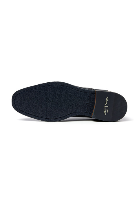 Navy gladleren Amalfi halfhoge veterschoen