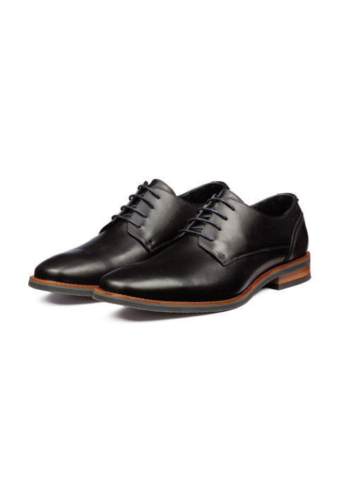 Zwart gladleren Amalfi veterschoen