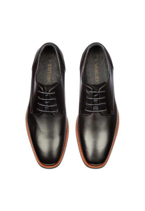 Zwart gladleren Amalfi veterschoen