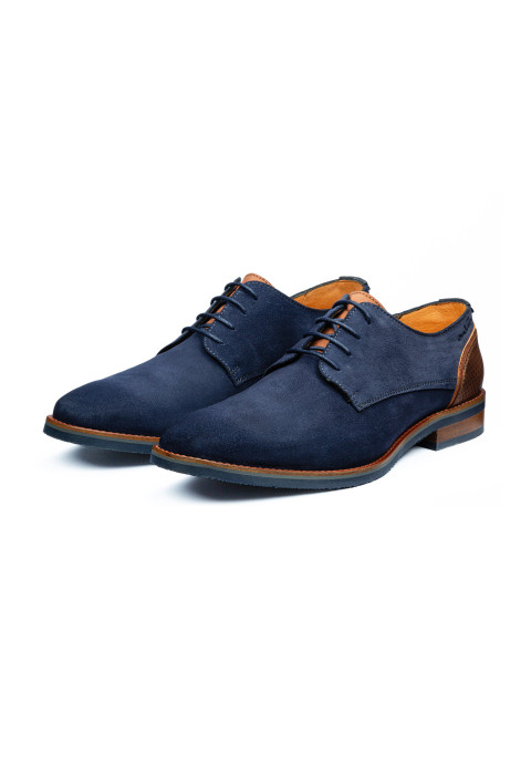 Blauw suède Amalfi veterschoen