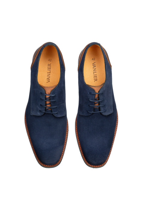 Blauw suède Amalfi veterschoen