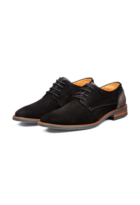 Zwart suède Amalfi veterschoen