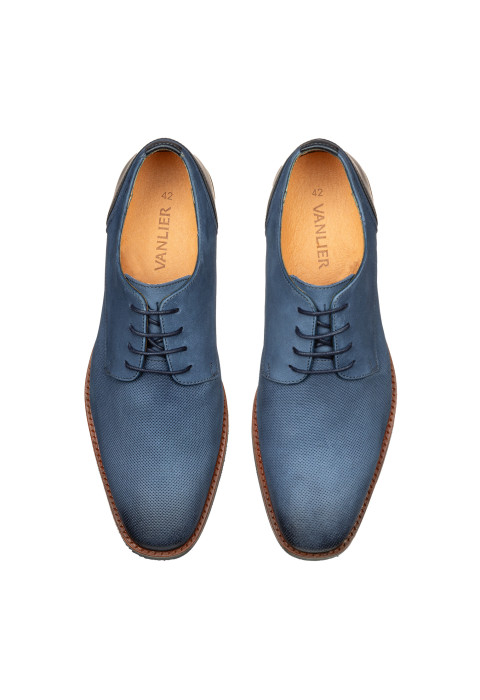 Blauw nubuck Amalfi veterschoen