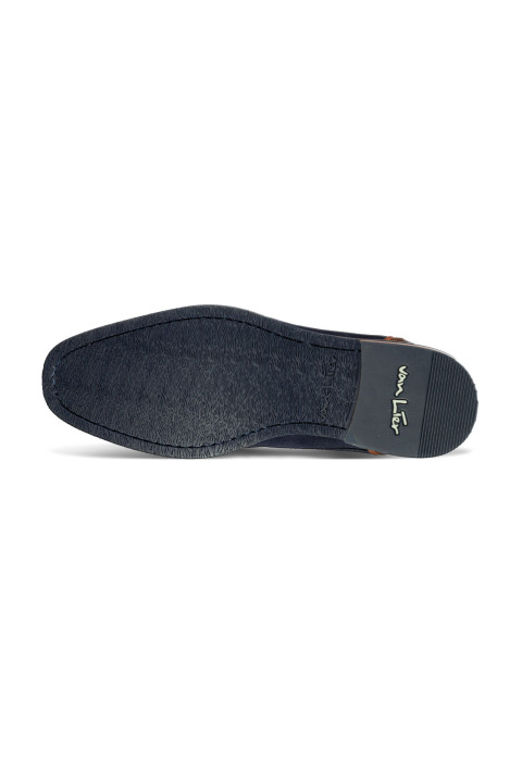 Blauw suède Amalfi halfhoge veterschoen