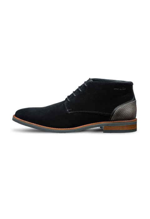 Zwart suède Amalfi halfhoge veterschoen