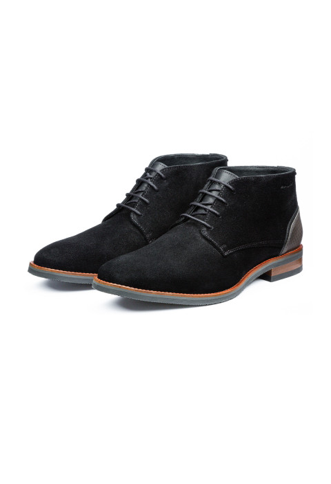 Zwart suède Amalfi halfhoge veterschoen