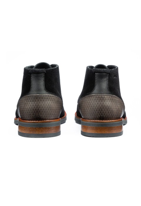 Zwart suède Amalfi halfhoge veterschoen