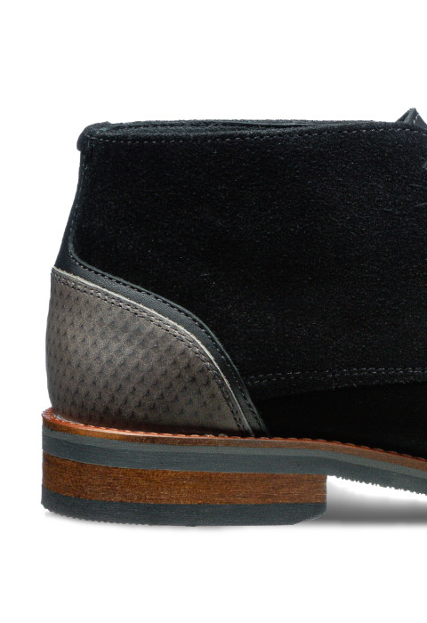 Zwart suède Amalfi halfhoge veterschoen