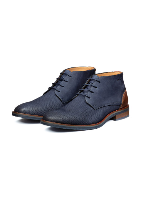 Navy nubuck Amalfi halfhoge veterschoen
