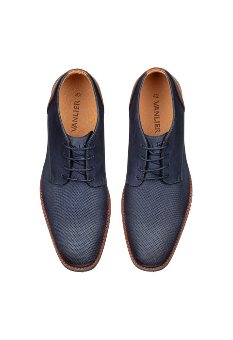 Navy nubuck Amalfi halfhoge veterschoen