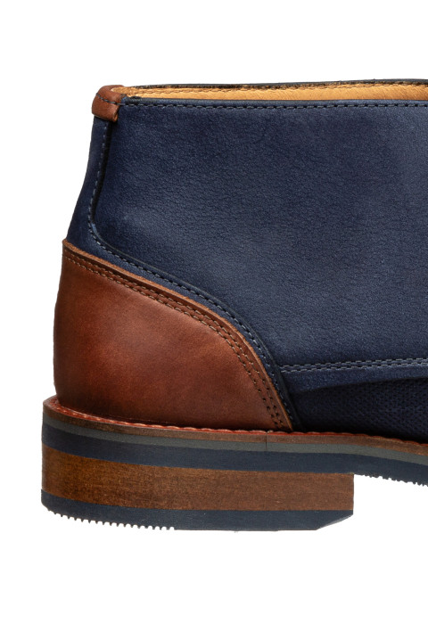 Navy nubuck Amalfi halfhoge veterschoen