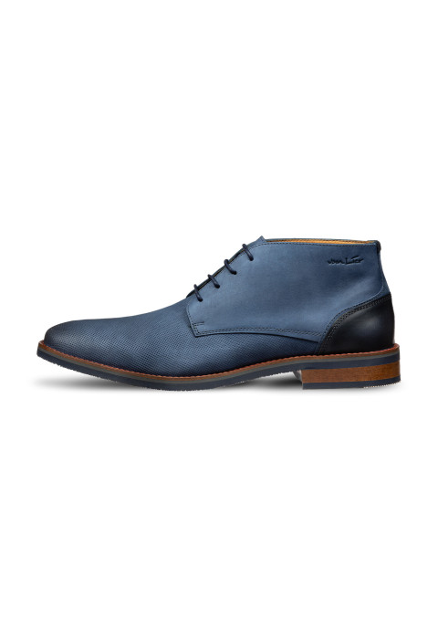 Blauw nubuck Amalfi halfhoge veterschoen
