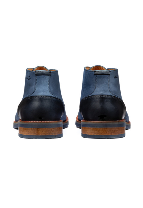 Blauw nubuck Amalfi halfhoge veterschoen