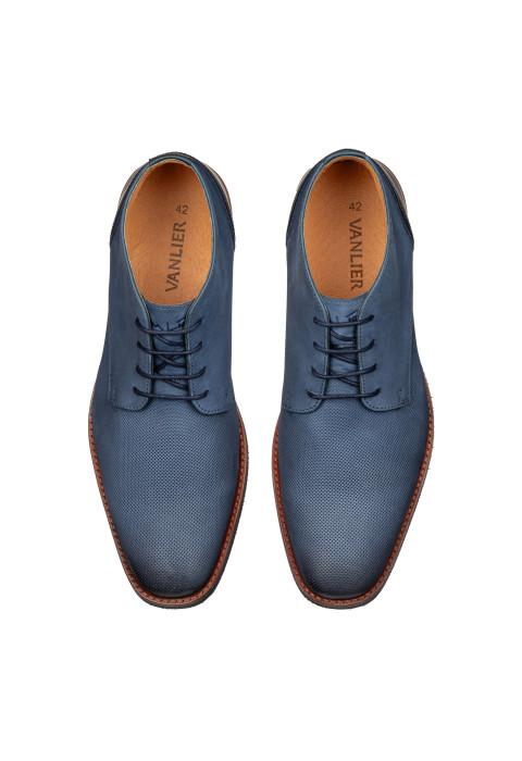 Blauw nubuck Amalfi halfhoge veterschoen