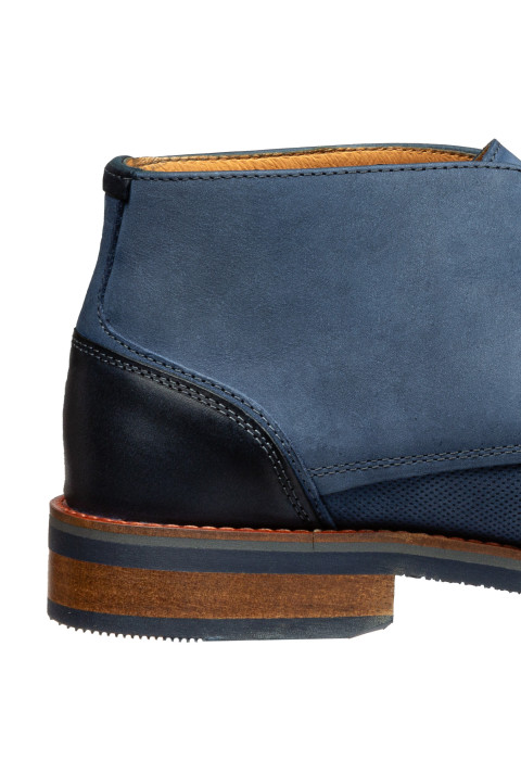 Blauw nubuck Amalfi halfhoge veterschoen