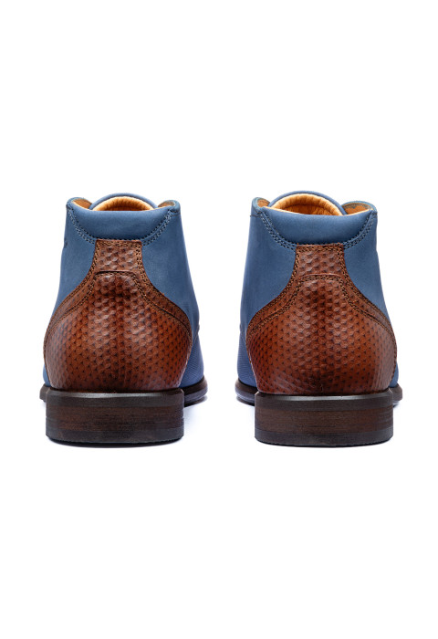 Blauw nubuck Erasmo halfhoge veterschoen