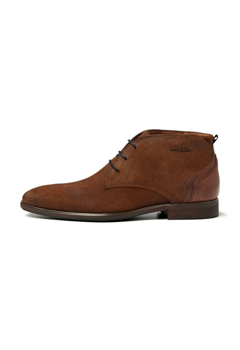 Bruin cognac suède Erasmo veterschoen
