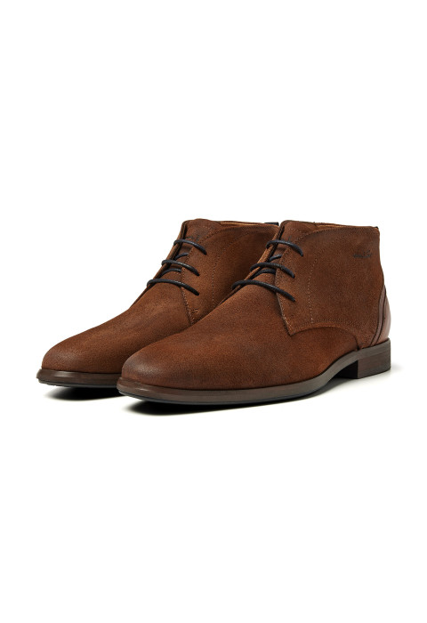 Bruin cognac suède Erasmo veterschoen
