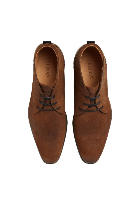 Bruin cognac suède Erasmo veterschoen