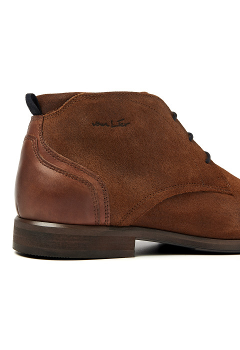 Bruin cognac suède Erasmo veterschoen