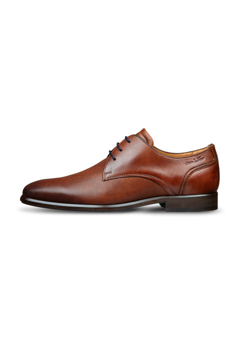 Licht cognac gladleren Erasmo veterschoen