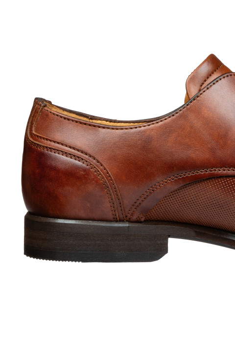 Licht cognac gladleren Erasmo veterschoen