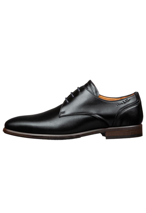 Zwart gladleren Erasmo veterschoen