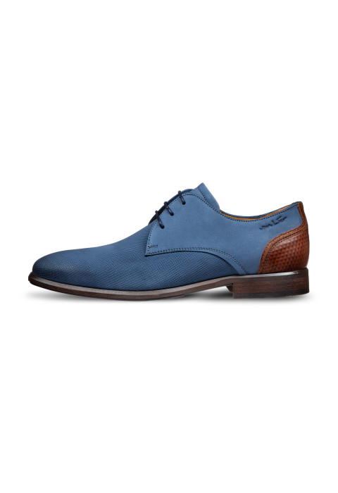 Blauw nubuck Erasmo veterschoen