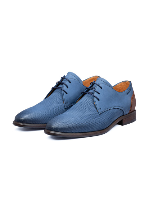 Blauw nubuck Erasmo veterschoen