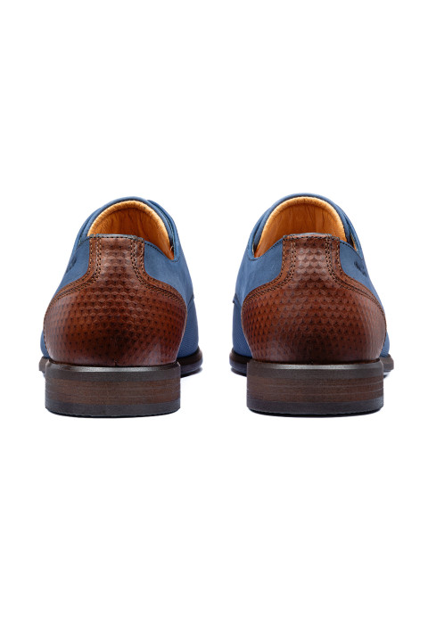Blauw nubuck Erasmo veterschoen