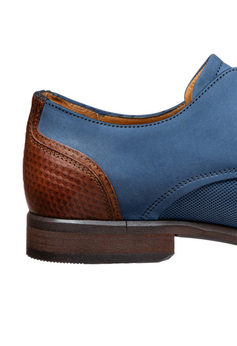 Blauw nubuck Erasmo veterschoen
