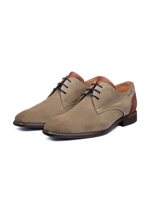 Taupe suède Erasmo veterschoen
